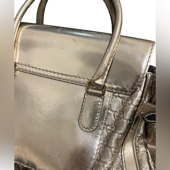 GUCCI Gold Guccissima Leather LargeQueen Satchel. STUNNING! - Picture 12 of 12